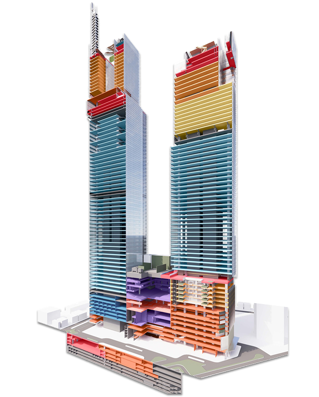 Thamrin Nine building cutaway